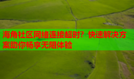 海角社区网络连接超时？快速解决方案助你畅享无阻体验