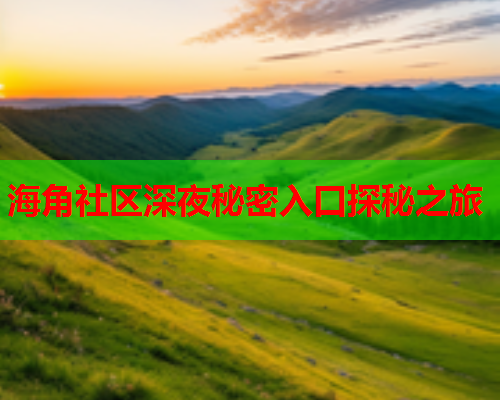 海角社区深夜秘密入口探秘之旅