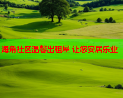 海角社区温馨出租屋 让您安居乐业